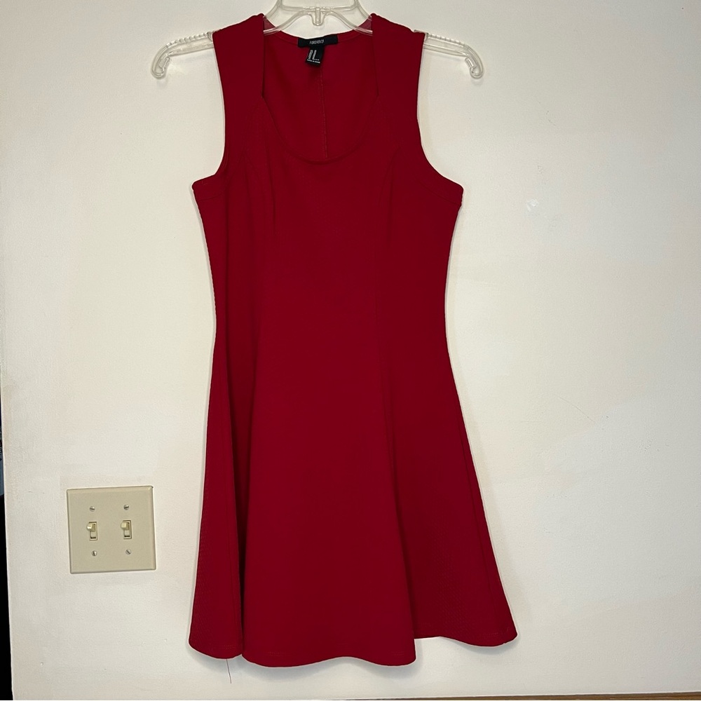 Forever 21 red A-Line midi dress women's medium